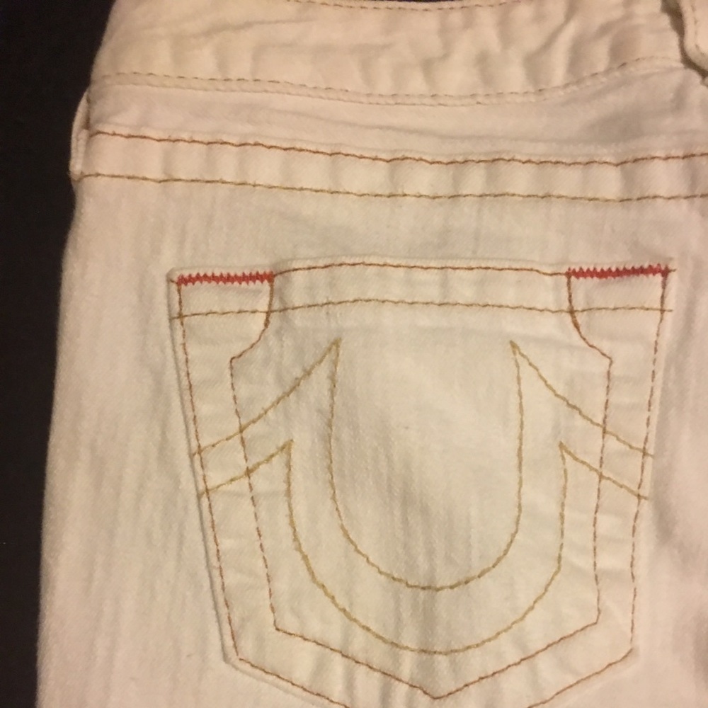 True Religion white skinny jeans